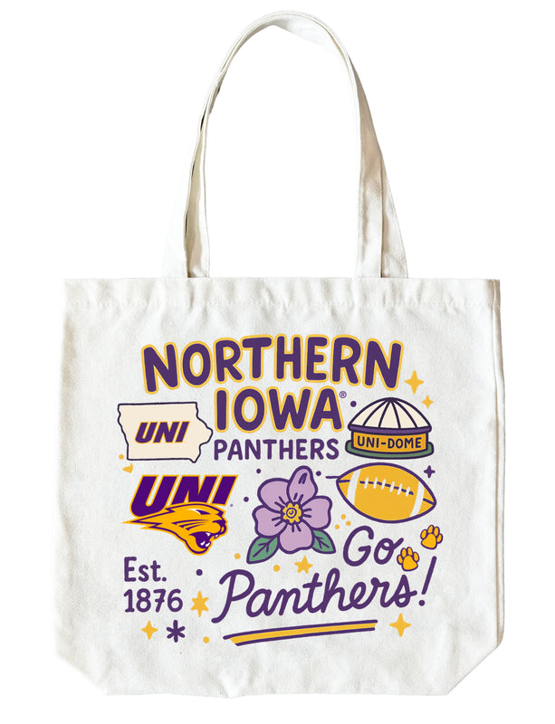 Northern Iowa Panthers 15" x 15" Canvas Tote Bag Officially Licensed 