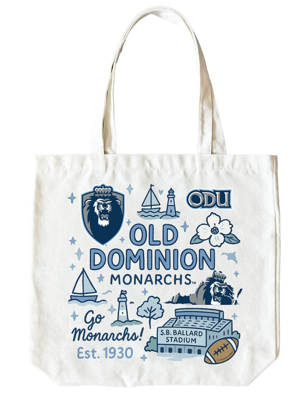 Old Dominion Monarchs 15" x 15" Canvas Tote Bag Officially Licensed 