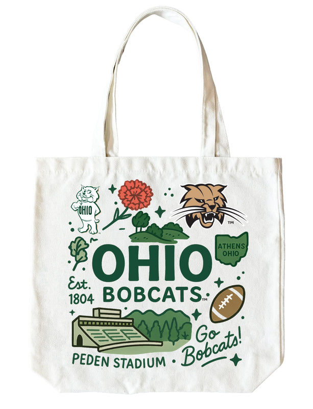 Ohio University 15" x 15" Canvas Tote Bag Officially Licensed 