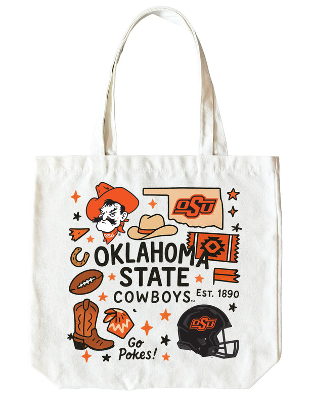 Oklahoma State Cowboys 15" x 15" Canvas Tote Bag Officially Licensed 
