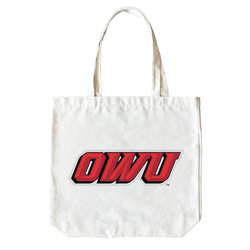 Ohio Wesleyan University 15" x 15" Canvas Tote Bag Officially Licensed – Logo or Medley Design Logo