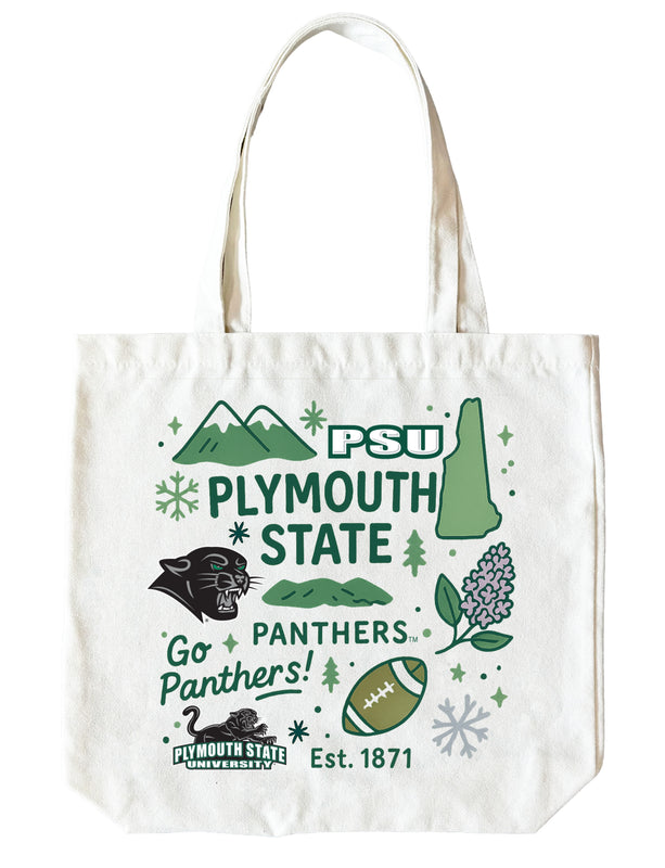 Plymouth State University 15" x 15" Canvas Tote Bag Officially Licensed 
