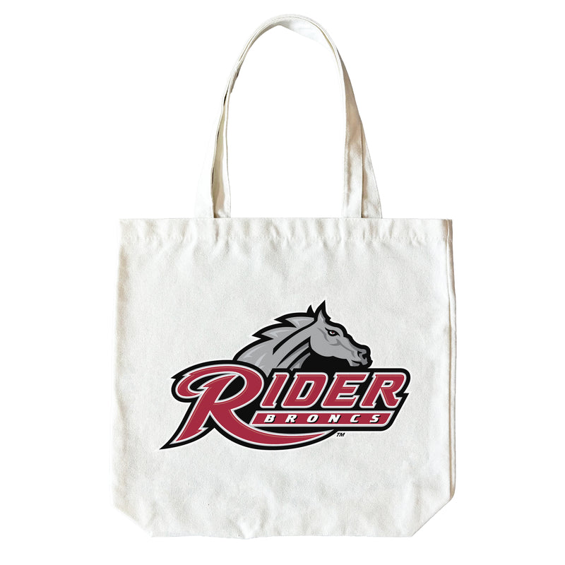 Rider University Broncs 15" x 15" Canvas Tote Bag Officially Licensed – Logo or Medley Design Logo
