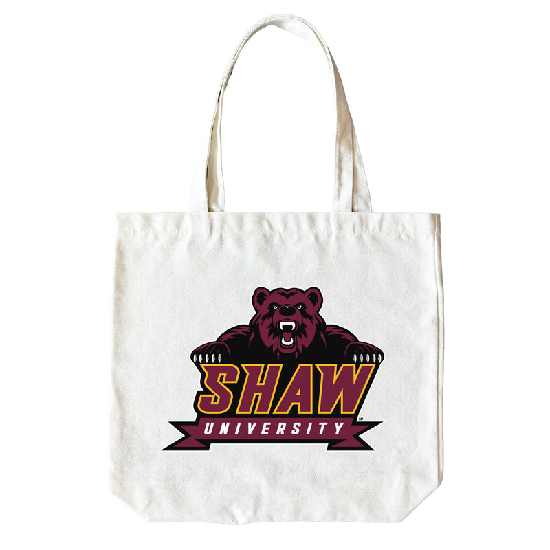 Shaw University Bears 15" x 15" Canvas Tote Bag Officially Licensed – Logo or Medley Design Logo
