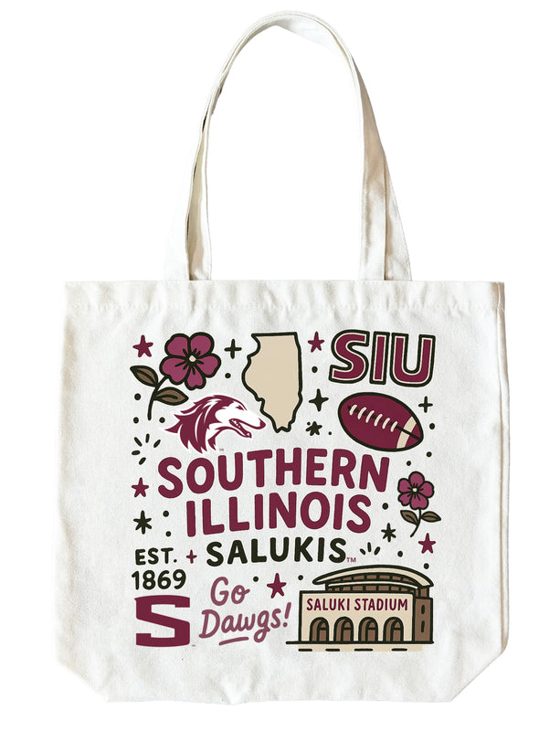 Southern Illinois Salukis 15" x 15" Canvas Tote Bag Officially Licensed 