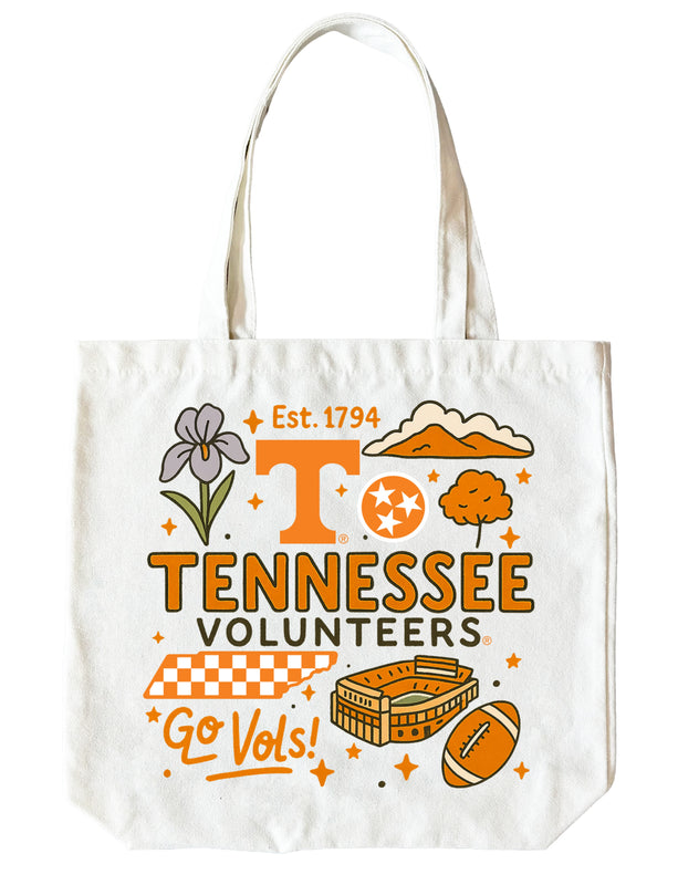 Tennessee Knoxville Volunteers 15" x 15" Canvas Tote Bag Officially Licensed 