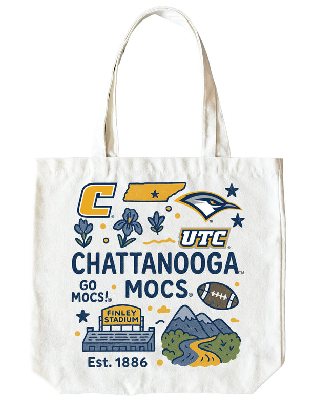 University of Tennessee at Chattanooga 15" x 15" Canvas Tote Bag Officially Licensed 