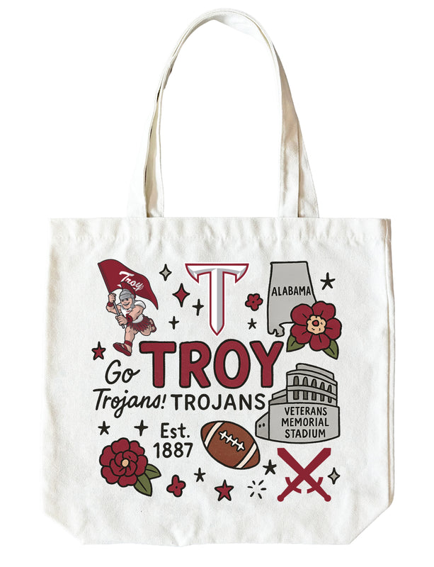 Troy University 15" x 15" Canvas Tote Bag Officially Licensed 