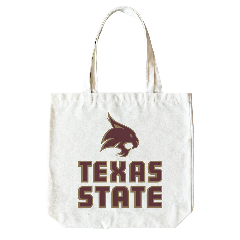 Texas State Bobcats 15" x 15" Canvas Tote Bag Officially Licensed – Logo or Medley Design Logo