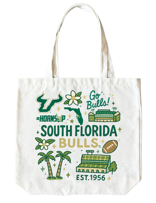 South Florida Bulls 15" x 15" Canvas Tote Bag Officially Licensed 
