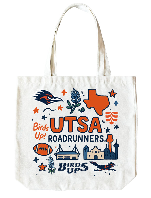 UTSA Roadrunners 15" x 15" Canvas Tote Bag Officially Licensed 