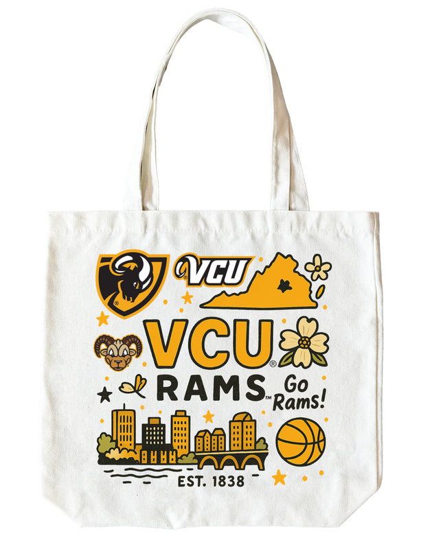 Virginia Commonwealth 15" x 15" Canvas Tote Bag Officially Licensed 
