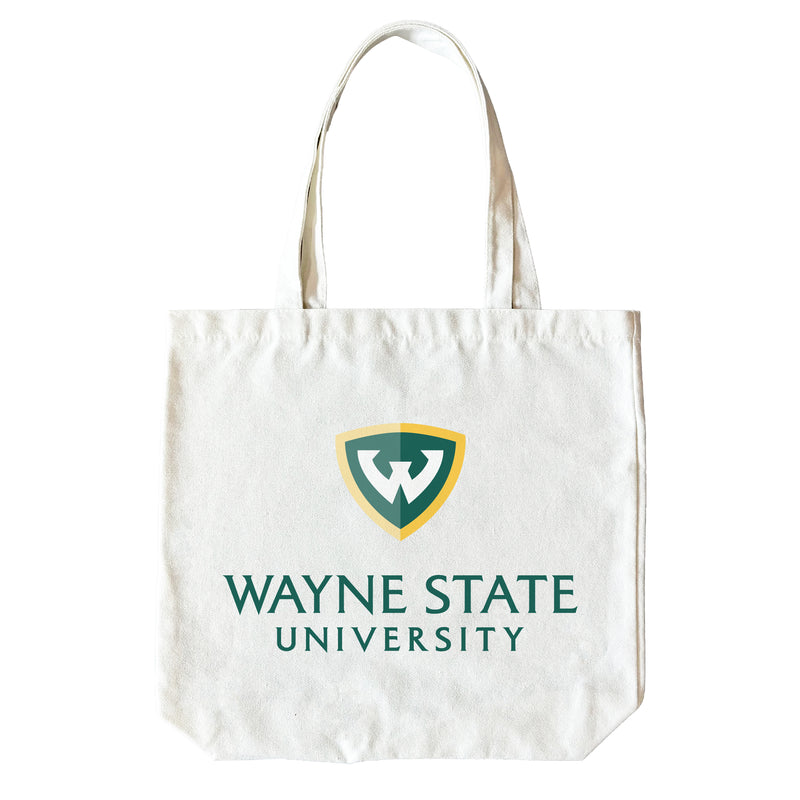 Wayne State 15" x 15" Canvas Tote Bag Officially Licensed – Logo or Medley Design Logo