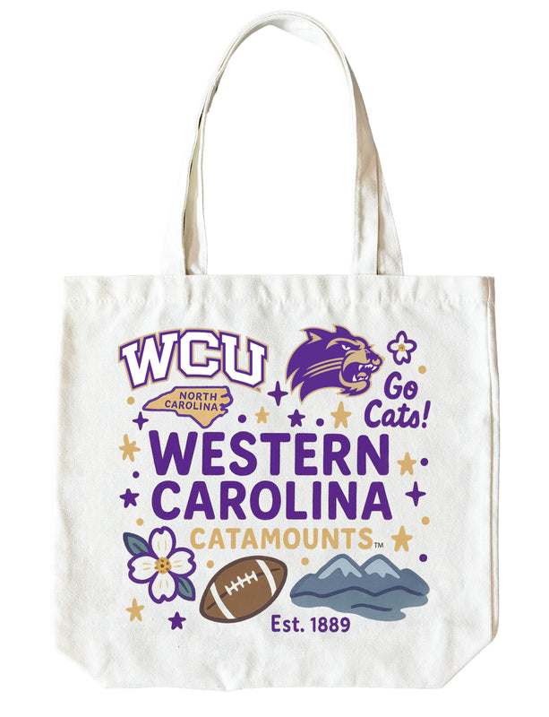 Western Carolina University 15" x 15" Canvas Tote Bag Officially Licensed 