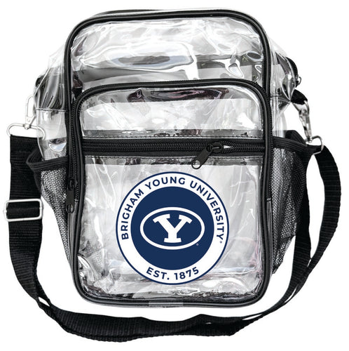 Brigham Young Cougars Clear Messenger Crossbody Tote Bag Officially Licensed 