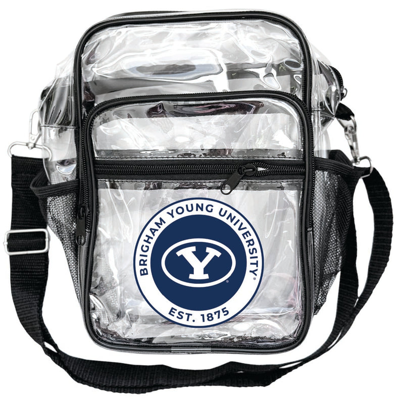 Brigham Young Cougars Clear Messenger Crossbody Tote Bag Officially Licensed 
