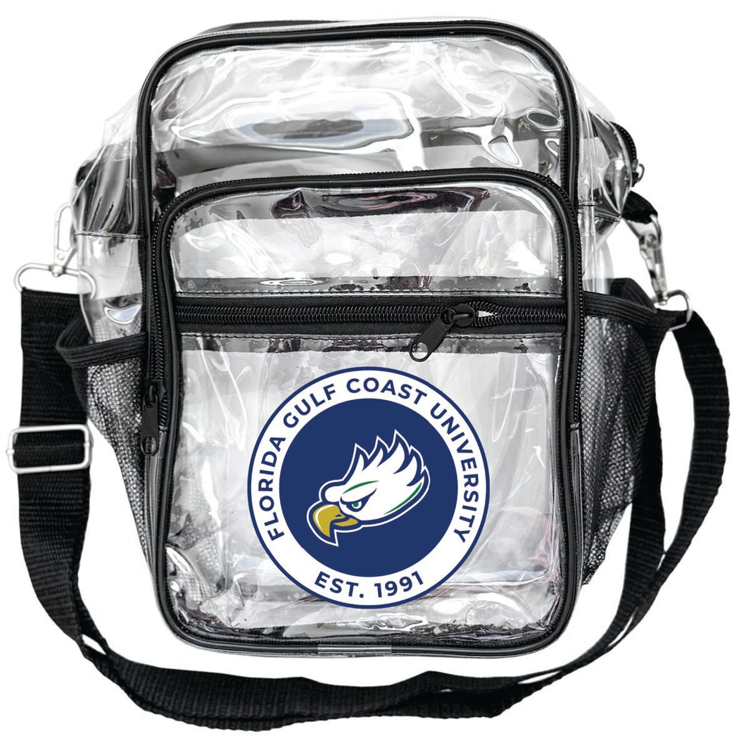 Florida Gulf Coast Eagles Clear Messenger Crossbody Tote Bag Officially Licensed 
