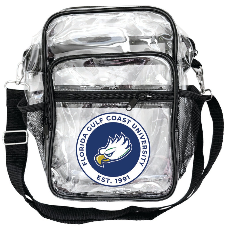Florida Gulf Coast Eagles Clear Messenger Crossbody Tote Bag Officially Licensed 