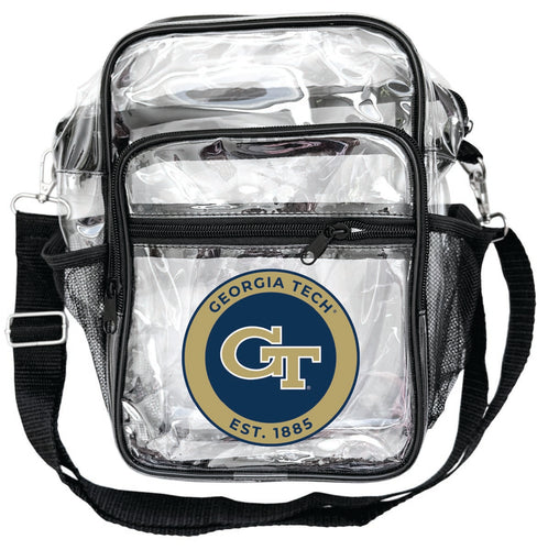 Georgia Tech Yellow Jackets Clear Messenger Crossbody Tote Bag Officially Licensed 