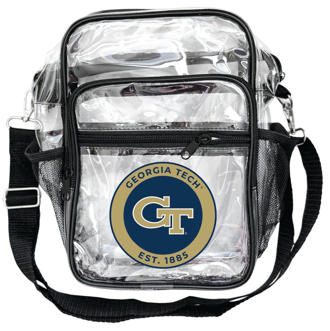 Georgia Tech Yellow Jackets Clear Messenger Crossbody Tote Bag Officially Licensed 