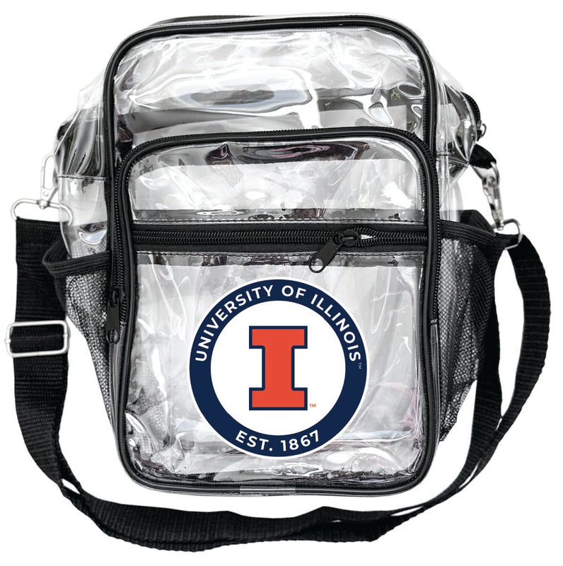 Illinois Fighting Illini Clear Messenger Crossbody Tote Bag Officially Licensed 