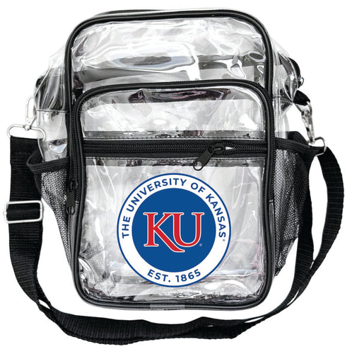 Kansas Jayhawks Clear Messenger Crossbody Tote Bag Officially Licensed 