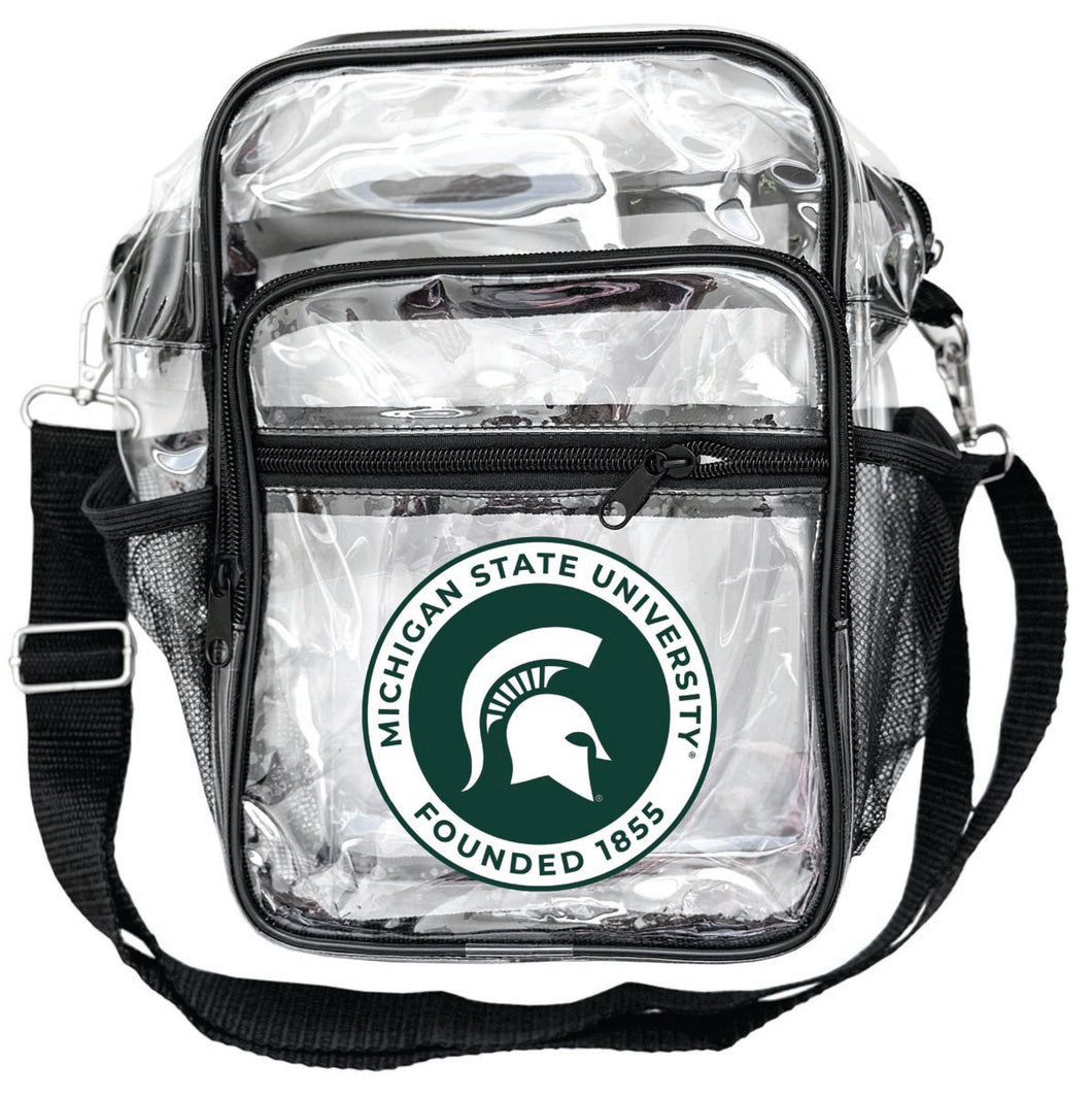 Michigan State Spartans Clear Messenger Crossbody Tote Bag Officially Licensed 