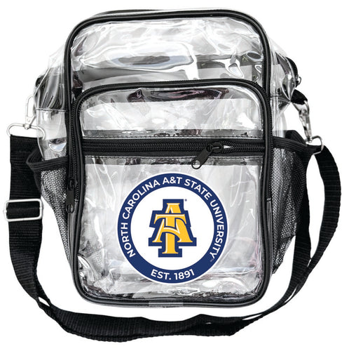 North Carolina A&T State Aggies Clear Messenger Crossbody Tote Bag Officially Licensed 