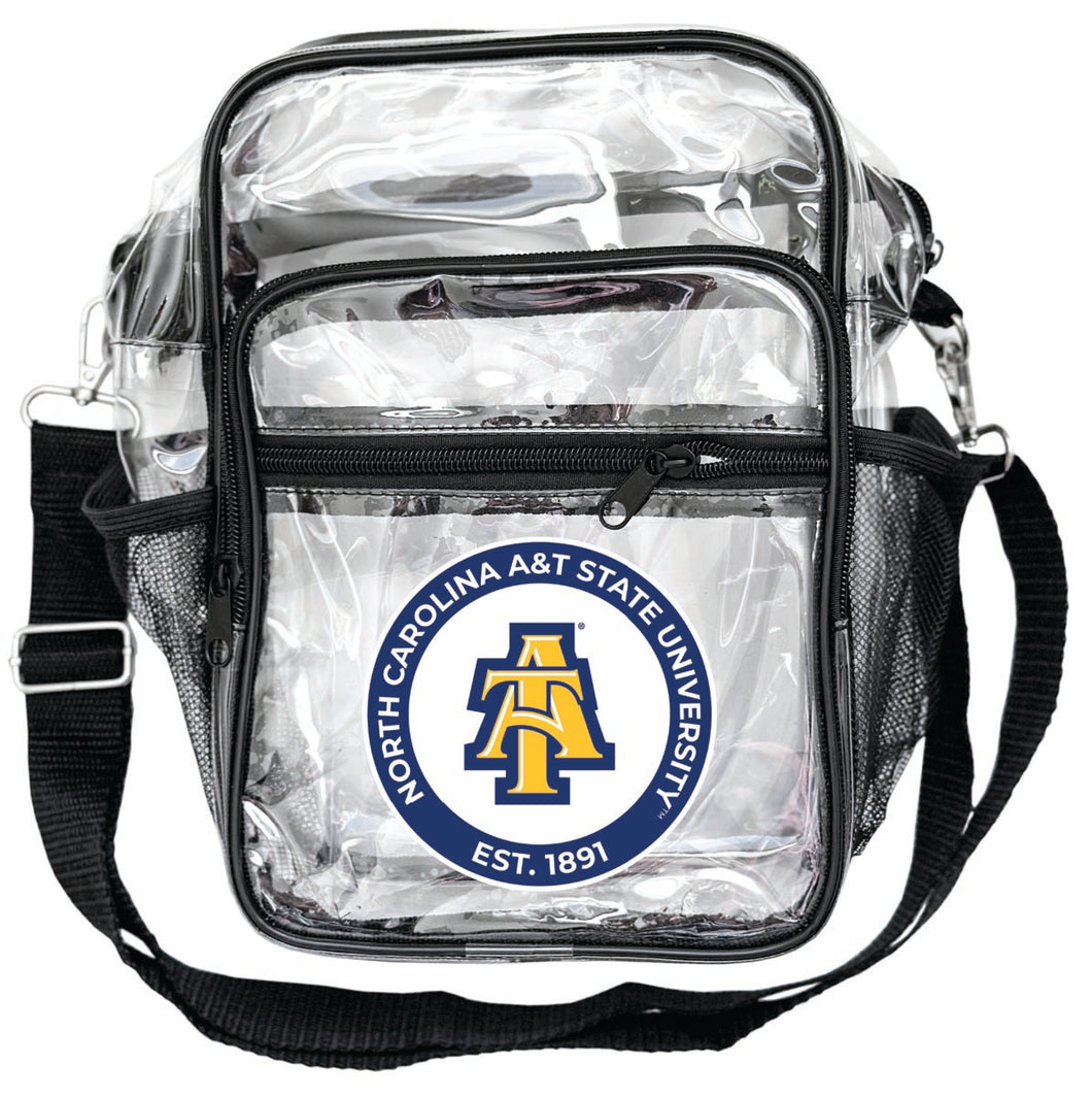 North Carolina A&T State Aggies Clear Messenger Crossbody Tote Bag Officially Licensed 