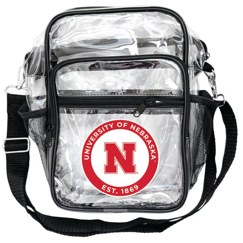 Nebraska Cornhuskers Clear Messenger Crossbody Tote Bag Officially Licensed 