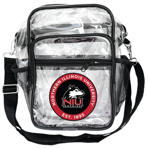 Northern Illinois Huskies Clear Messenger Crossbody Tote Bag Officially Licensed 