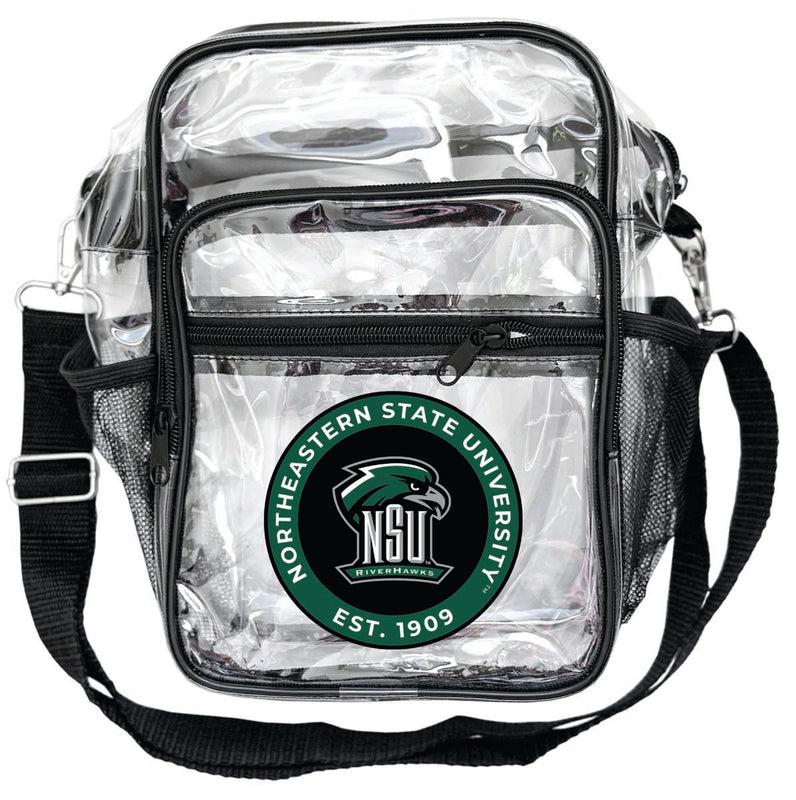 Northeastern State University Riverhawks Clear Messenger Crossbody Tote Bag Officially Licensed 