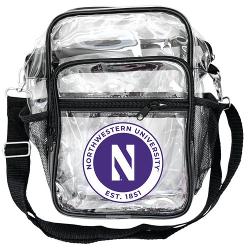 Northwestern University Wildcats Clear Messenger Crossbody Tote Bag Officially Licensed 