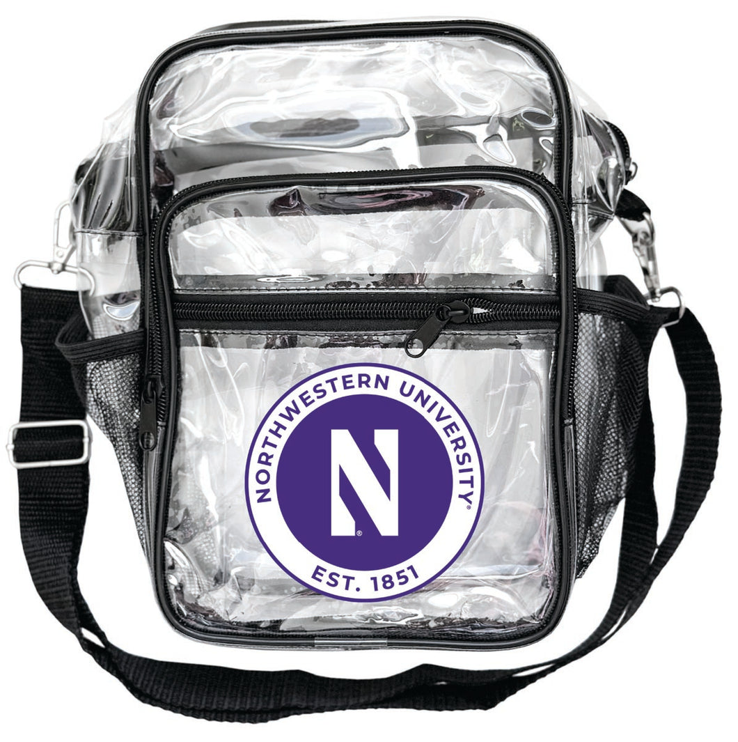 Northwestern University Wildcats Clear Messenger Crossbody Tote Bag Officially Licensed 