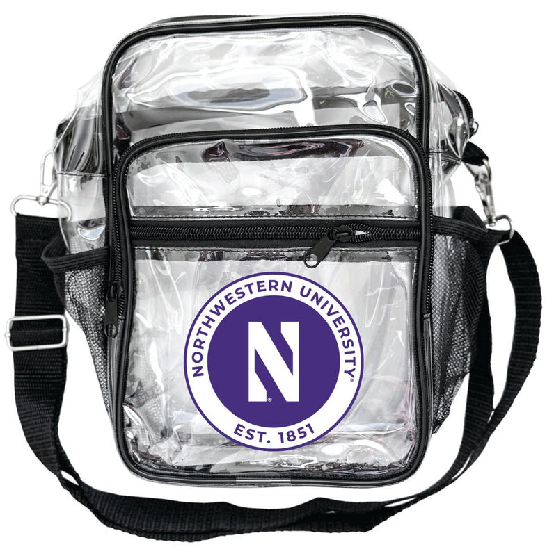 Northwestern University Wildcats Clear Messenger Crossbody Tote Bag Officially Licensed 