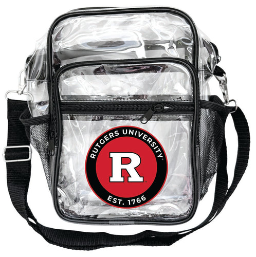 Rutgers Scarlet Knights Clear Messenger Crossbody Tote Bag Officially Licensed 