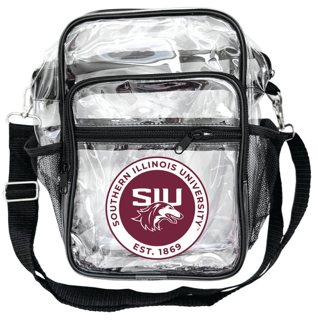 Southern Illinois Salukis Clear Messenger Crossbody Tote Bag Officially Licensed 