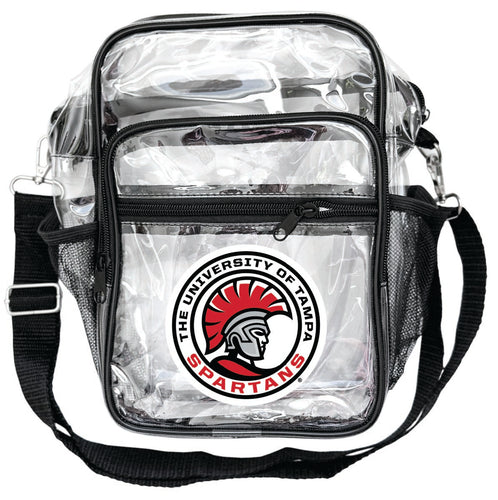 University of Tampa Spartans Clear Messenger Crossbody Tote Bag Officially Licensed 