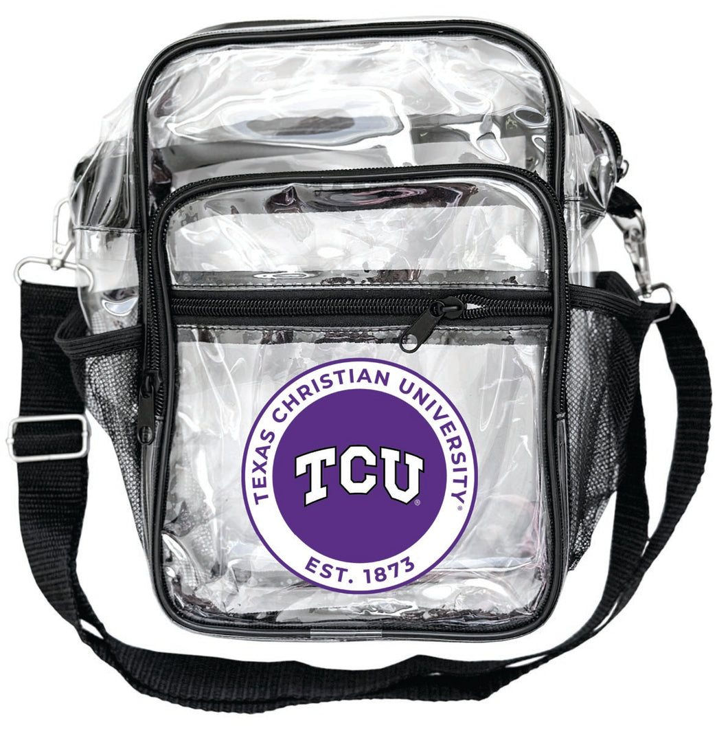 Texas Christian University Clear Messenger Crossbody Tote Bag Officially Licensed 