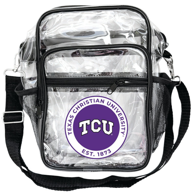 Texas Christian University Clear Messenger Crossbody Tote Bag Officially Licensed 