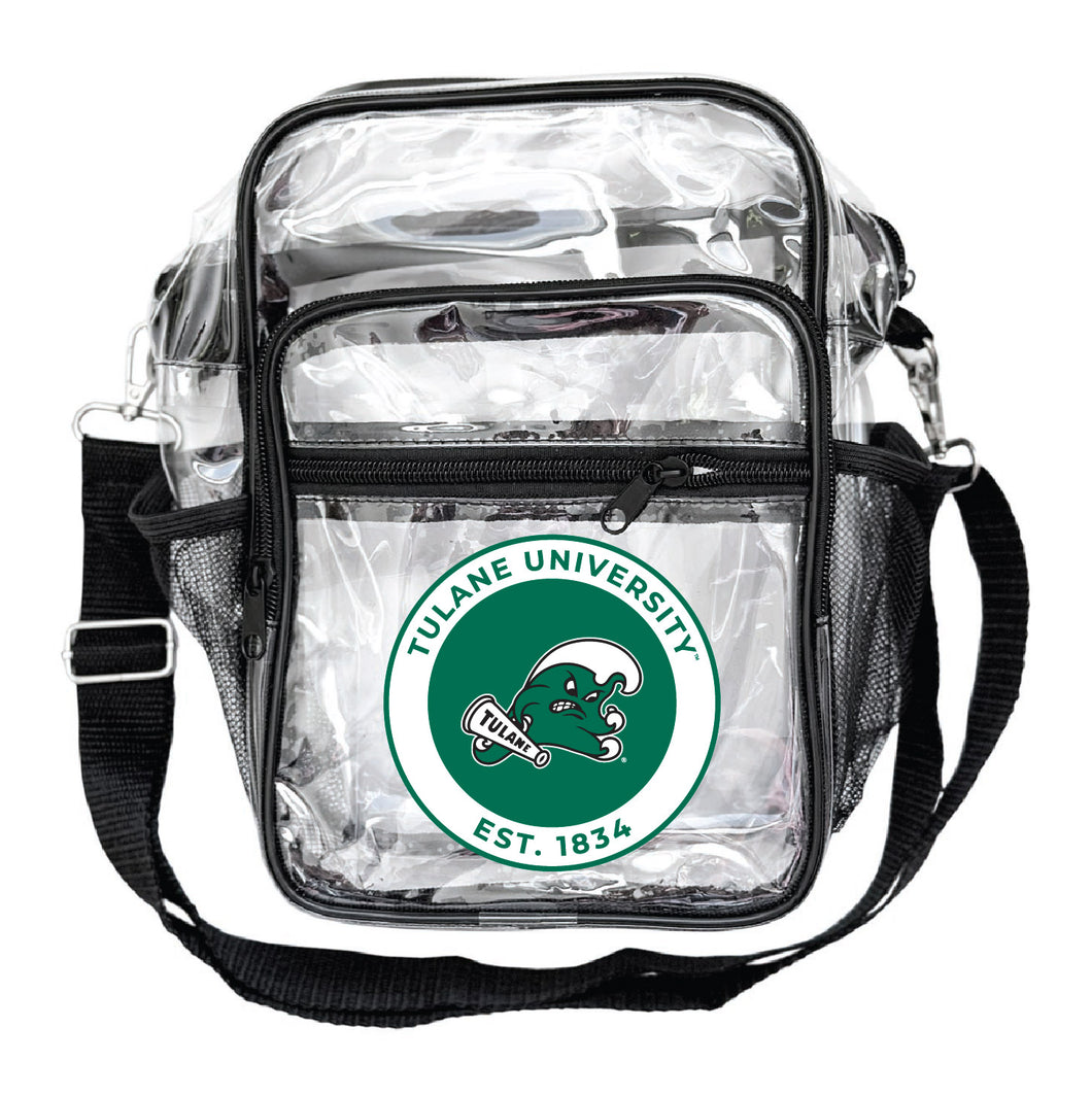 Tulane University Green Wave Clear Messenger Crossbody Tote Bag Officially Licensed 