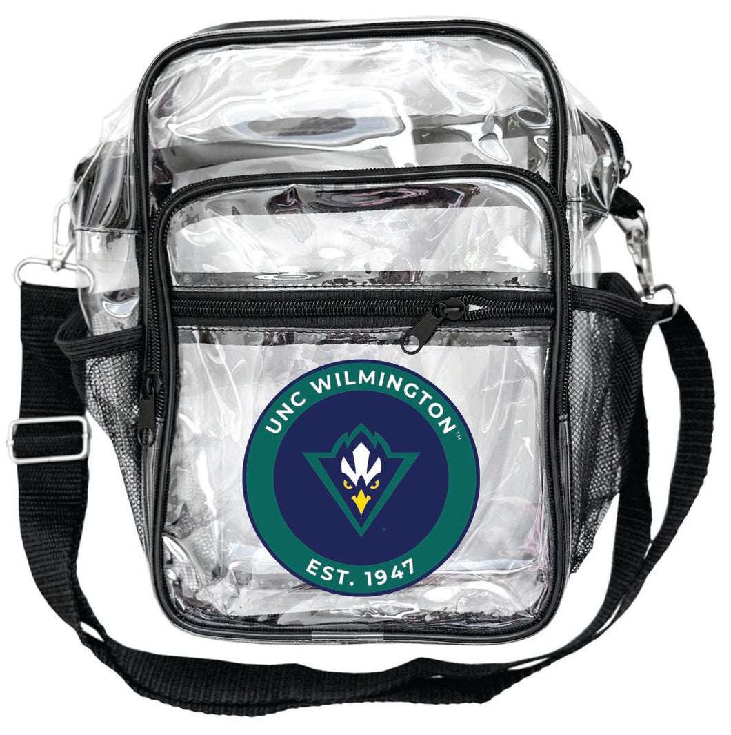 North Carolina Wilmington Seahawks Clear Messenger Crossbody Tote Bag Officially Licensed 