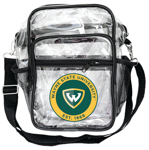 Wayne State Clear Messenger Crossbody Tote Bag Officially Licensed 