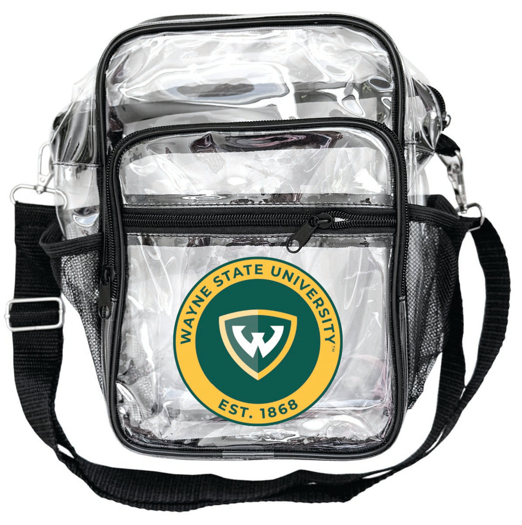 Wayne State Clear Messenger Crossbody Tote Bag Officially Licensed 