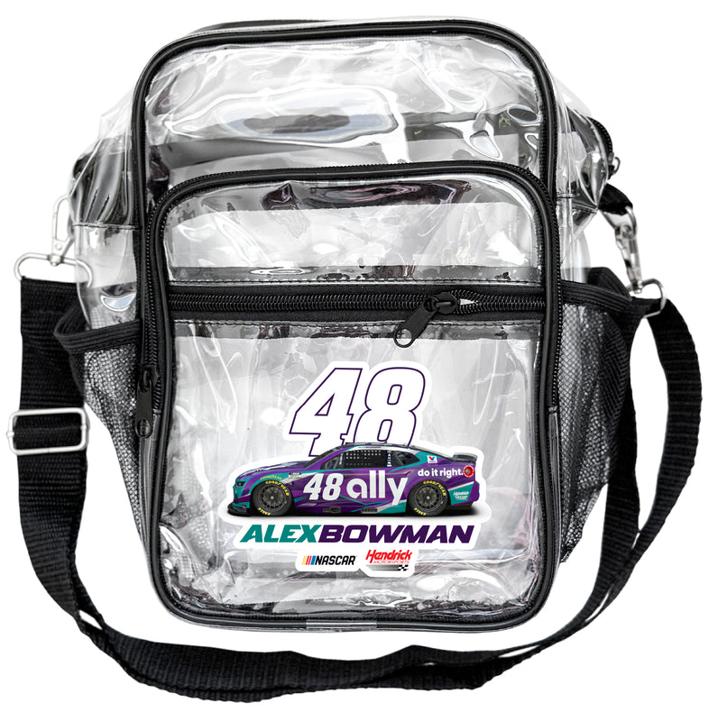 Alex Bowman #48 Nascar Offic. Licensed Clear Messenger Crossbody Tote Bag 