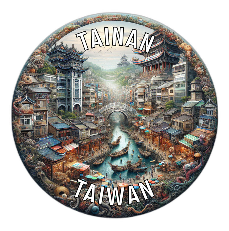 Tainan Taiwan Souvenir Die Cut Flat Magnet 3-Inch