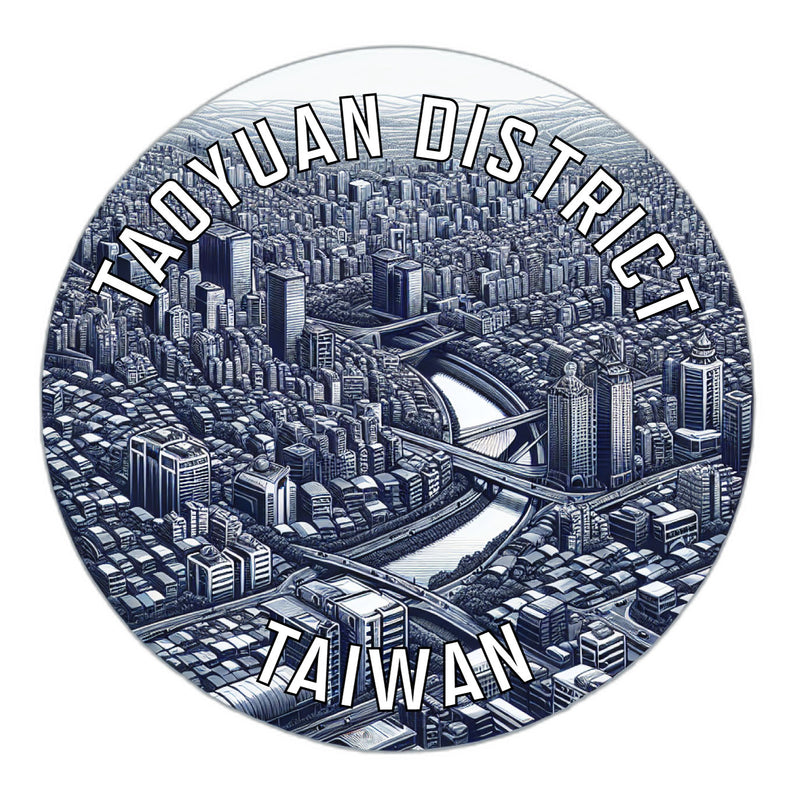 Taoyuan District Taiwan Souvenir Die Cut Flat Magnet 2-Inch