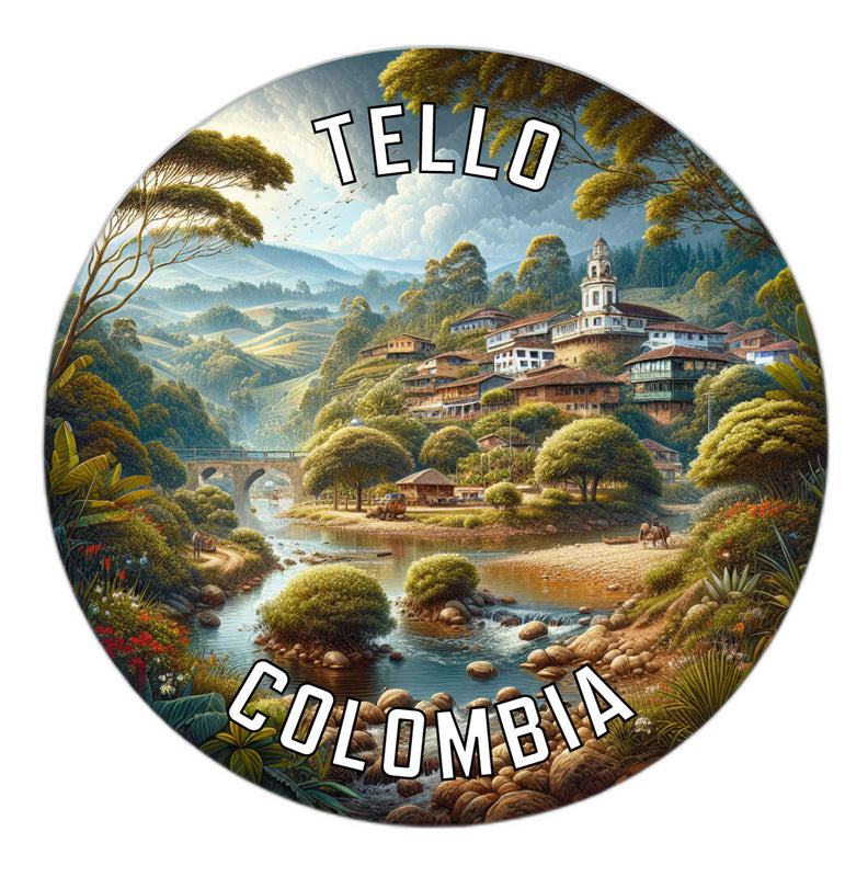 Tello Colombia Souvenir Die Cut Flat Magnet 2-Inch