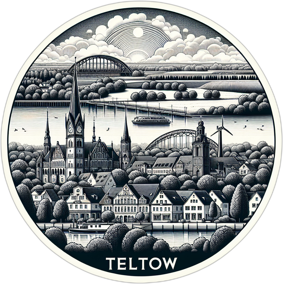 Teltow Germany Souvenir Die Cut Flat Magnet 6-Inch