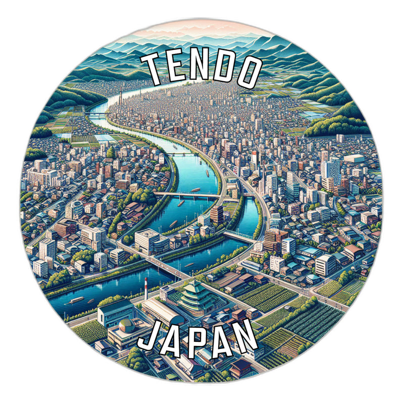 Tendo Japan Souvenir Die Cut Flat Magnet 2-Inch